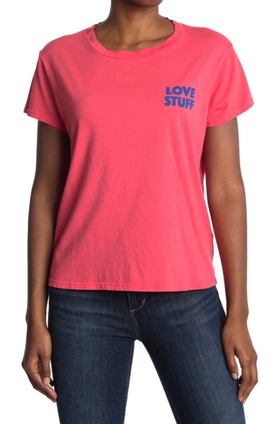 Shop Mother The Boxy Goodie Goodie Supima® Cotton Tee In Paradise Pink