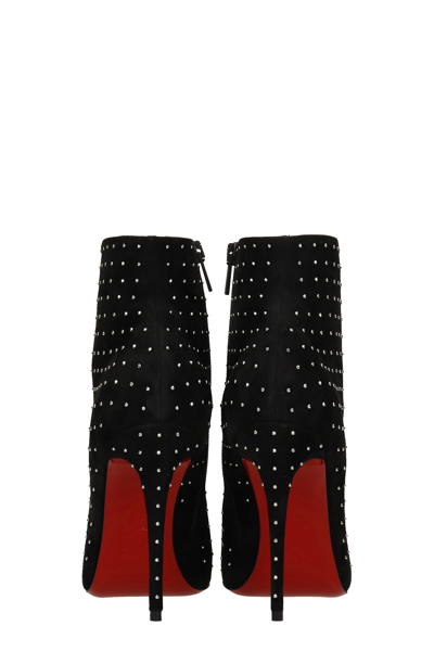 Christian Louboutin So Kate Booty High Heels Ankle Boots In Black Suede In Black