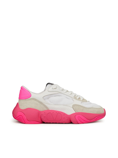 Shop Valentino Sneakers In White Pink Fluo