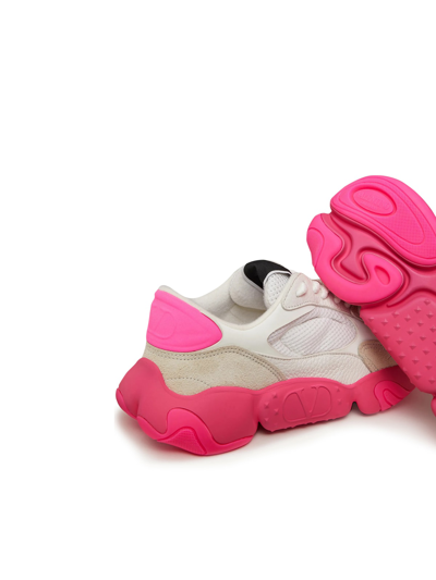 Shop Valentino Sneakers In White Pink Fluo