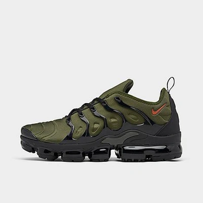 Shop Nike Men's Air Vapormax Plus Running Shoes In Rough Green/black/sequoia/dark Russet