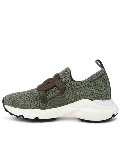 Shop Tod's Green Fabric Kate Sneakers