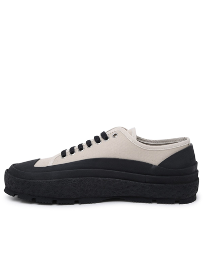 Shop Jil Sander Natural Canvas Recycled Sneakers In Brown