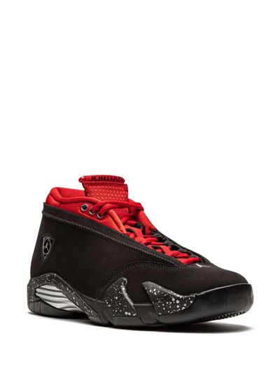 Jordan Air  14 Low "red Lipstick" Sneakers In Schwarz