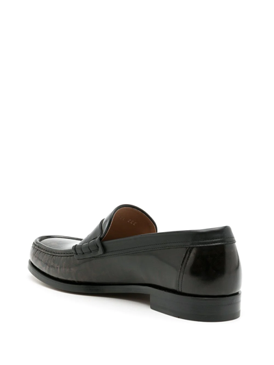 Ferragamo Port Gancini-print Loafers In Brown