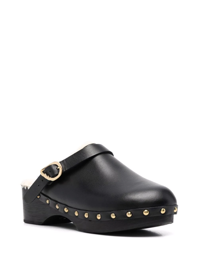 Ancient Greek Sandals Closed Leather Clogs In Black