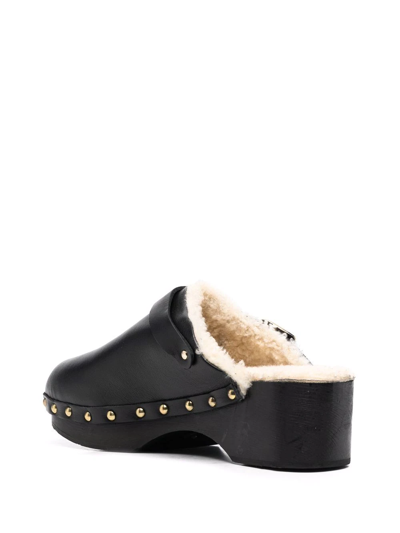 Ancient Greek Sandals Closed Leather Clogs In Black