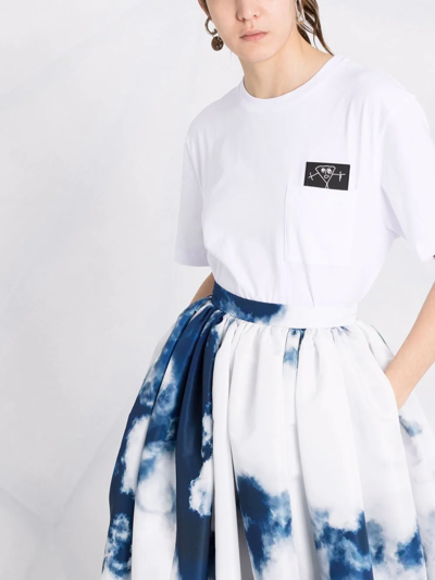 Plan C Pili & Bianca Patch Jersey T-shirt In Weiss