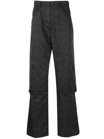 Shop Marine Serre Straight-leg Detachable Trousers In Black