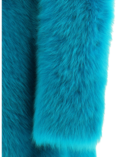Shop Bottega Veneta Shearling Coat In Blue