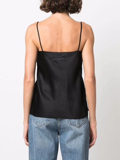 Shop Mm6 Maison Margiela Tie-fastening Slip Top In Schwarz