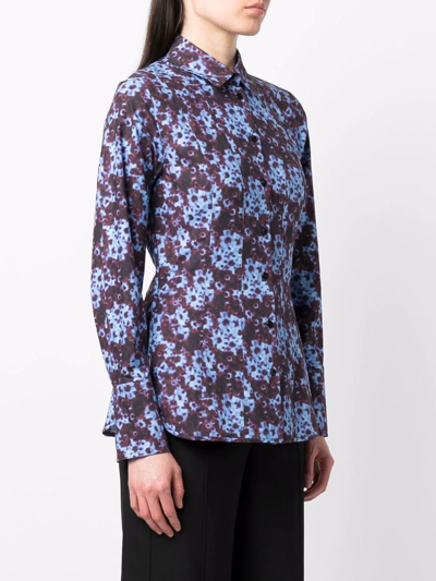 Shop Proenza Schouler White Label Sunflower Cotton Shirt In Blau