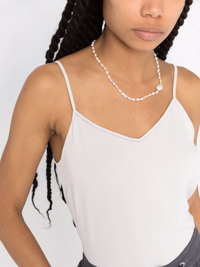 Fabiana Filippi Bead-detail V-neck Tank Top In Grey
