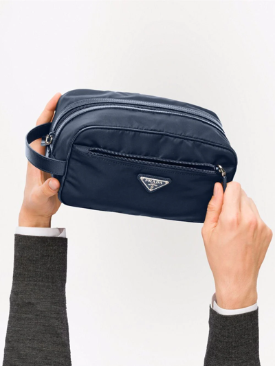 Prada Re-nylon Cosmetic Pouch In Blue