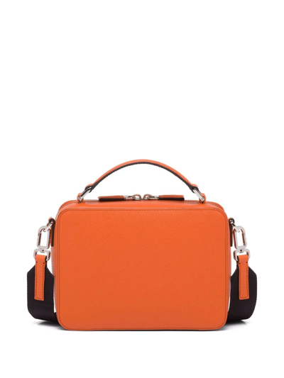 Prada Brique Saffiano Leather Cross-body Bag in Orange for Men