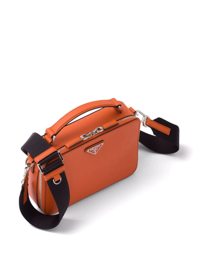Shop Prada Brique Shoulder Bag In Orange