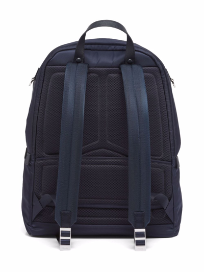 Shop Prada Re-nylon Triangle Logo Backpack In Blau