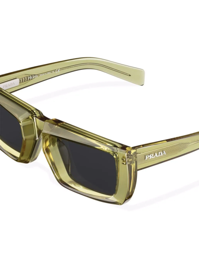 Prada Runway Rectangular Sunglasses In Grey | ModeSens