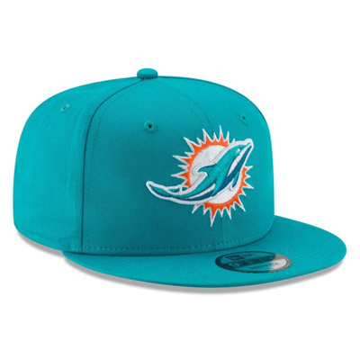 Shop New Era Aqua Miami Dolphins Basic 9fifty Adjustable Snapback Hat
