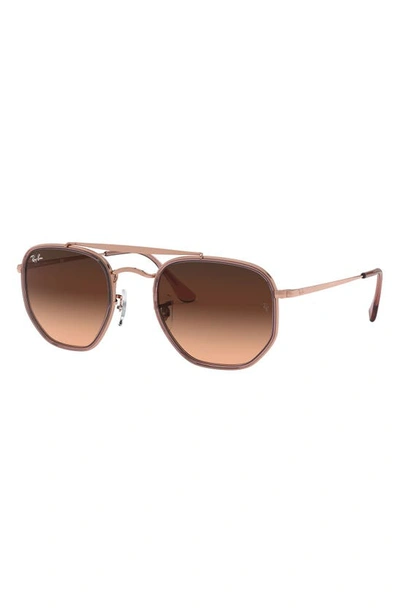 Shop Ray Ban 52mm Aviator Sunglasses In Copper/ Copper Gradient