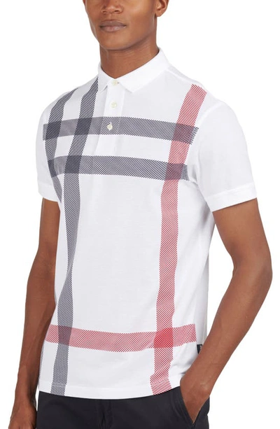 Barbour Blaine Cotton Pique Regular Fit Polo Shirt In White