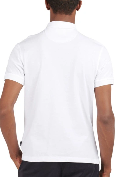 Barbour Blaine Cotton Pique Regular Fit Polo Shirt In White