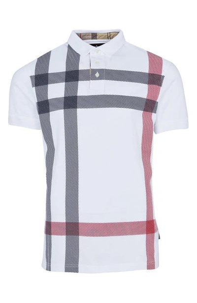Barbour Blaine Cotton Pique Regular Fit Polo Shirt In White