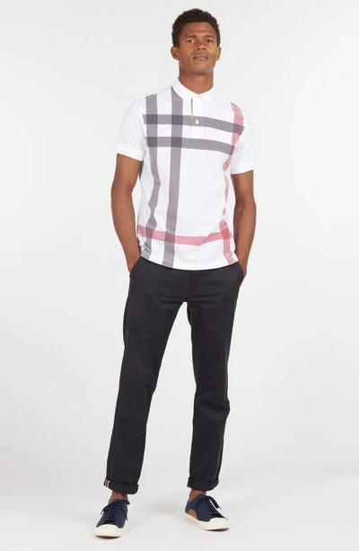 Barbour Blaine Cotton Pique Regular Fit Polo Shirt In White
