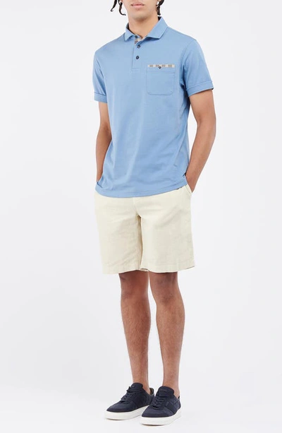 Shop Barbour Corpatch Polo Shirt In Force Blue