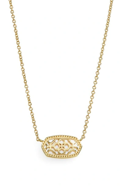 Shop Kendra Scott Elisa Birthstone Pendant Necklace In Gold Filigree Metal