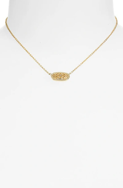 Shop Kendra Scott Elisa Birthstone Pendant Necklace In Gold Filigree Metal