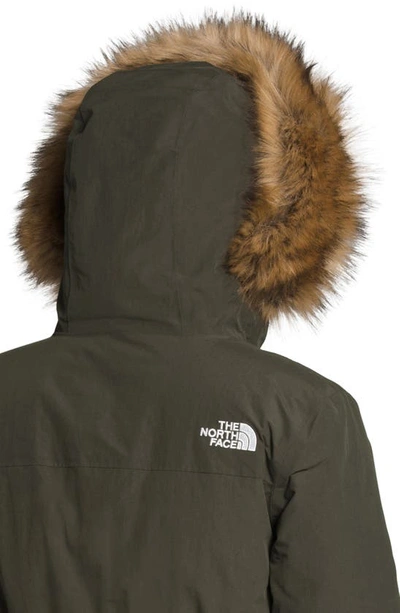 Shop The North Face Arctic Waterproof 550-fill-power Down Parka With Faux Fur Trim In New Taupe Green
