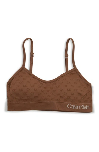 Calvin Klein Kids' Leopard Spot Bralette In Cinnamon Ck Jacquard | ModeSens