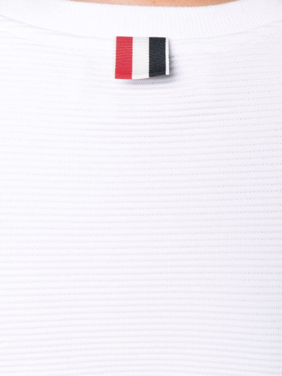 Shop Thom Browne Rwb Stripe Ottoman-rib Short-sleeve T-shirt In 100 White