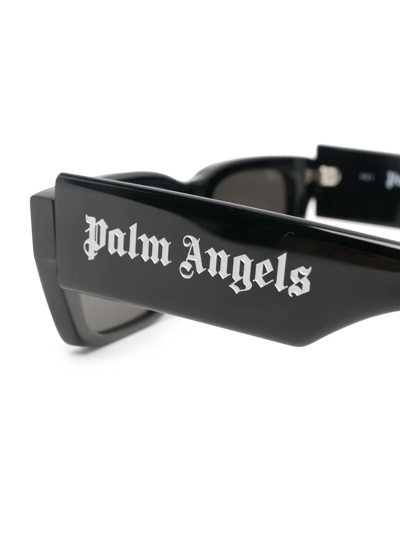 Shop Palm Angels Palm Rectangle-frame Sunglasses In Black