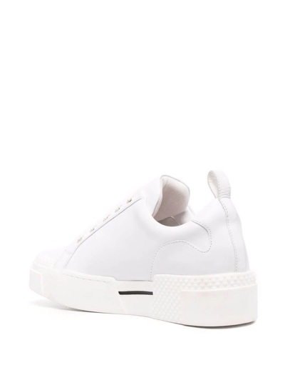 Shop Love Moschino Logo Plaque Sneakers In White