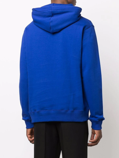 Shop Etudes Studio Logo-print Organic-cotton Hoodie In Blau