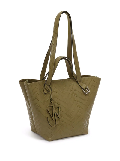 Shop Jw Anderson Double Handle Belt Tote Bag In Green