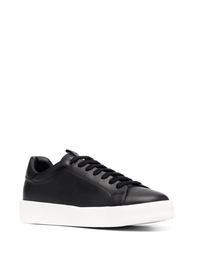 Giuliano Galiano Road Low-top Leather Sneakers In Black