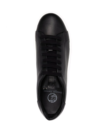 Giuliano Galiano Road Low-top Leather Sneakers In Black