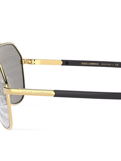 Shop Dolce & Gabbana Graffiti Pilot-frame Sunglasses In Grey