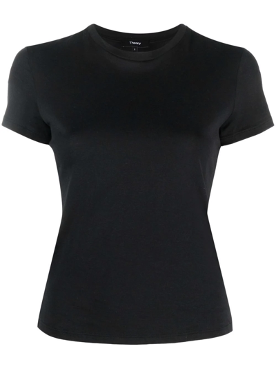Shop Theory Short-sleeve Pima Cotton T-shirt In Black