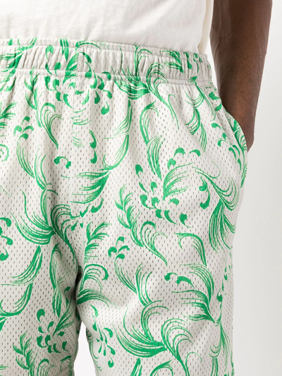 Shop John Elliott Floral-print Shorts In Green