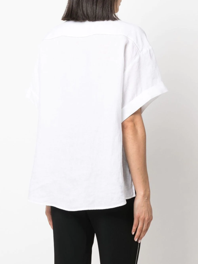 Shop Peserico Short-sleeved Linen Shirt In Weiss