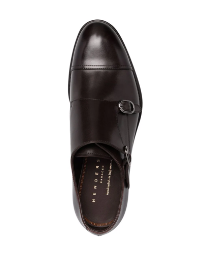 Shop Henderson Baracco Calf Leather Monk Shoes In Braun