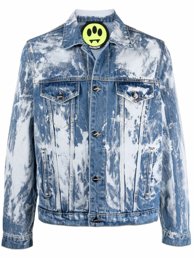 Shop Barrow Acid-wash Denim Jacket In Blue