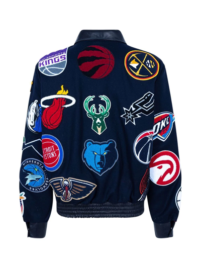 Jeff Hamilton X Nba Collage Wool Jacket In Blau