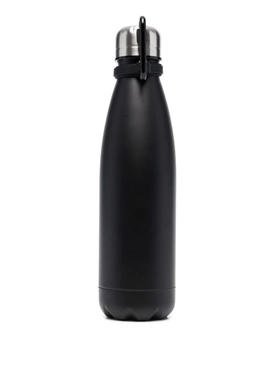 Ea7 Logo-print Water Bottle In Black,silver
