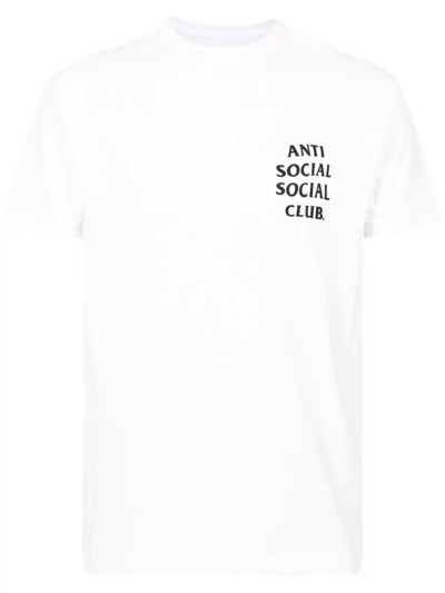 Shop Anti Social Social Club Logo-print T-shirt In Weiss