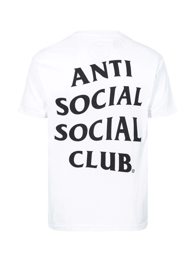 Shop Anti Social Social Club Logo-print T-shirt In Weiss